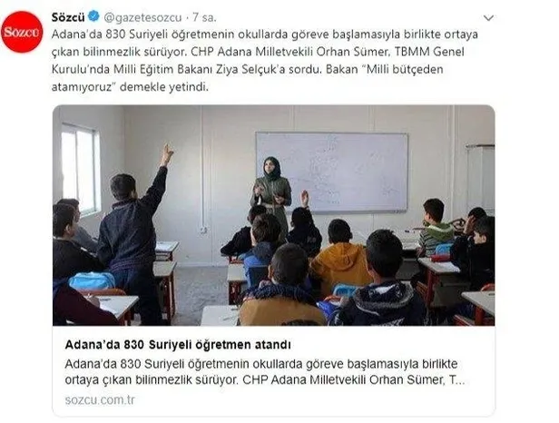 Son dakika: Milli Eğitim Bakanlığından "830 Suriyeli öğretmen ataması" iddialarına yalanlama-1