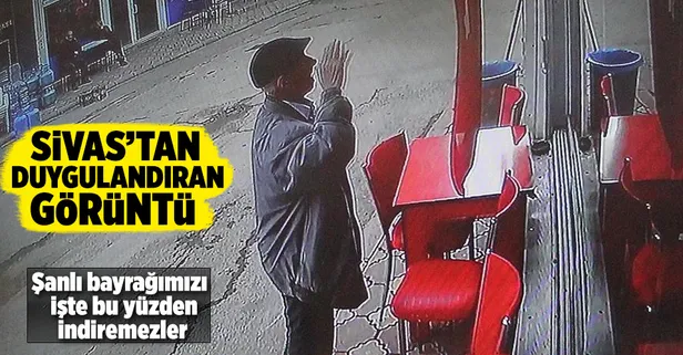 Bayrağı öpüp karşısında selam durdu
