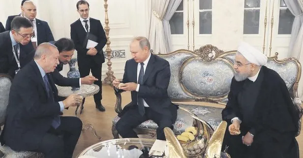 Başkan Erdoğan, Putin ve Ruhani’ye incir ikram etti
