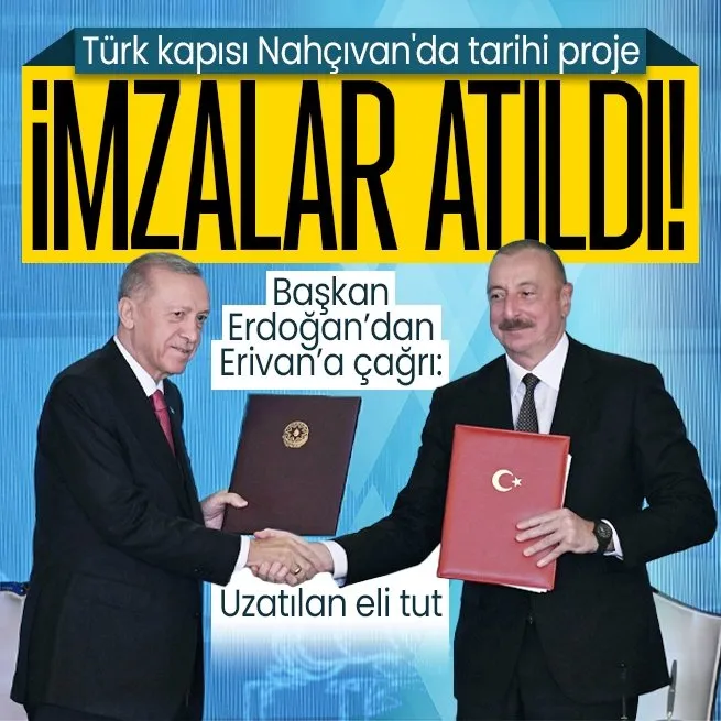 Başkan Erdoğan Nahçıvanda! Iğdır-Nahçıvan doğalgaz boru hattı temeli atıldı
