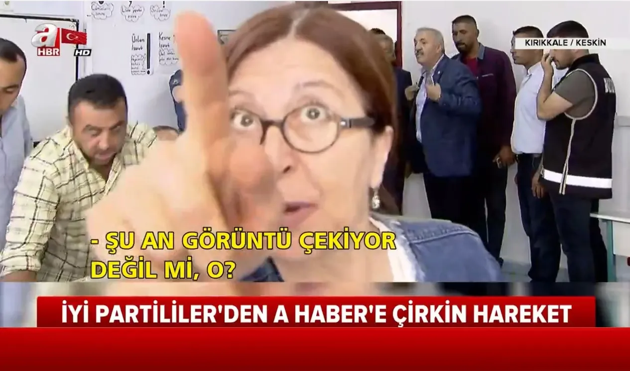 İyi Partililer Kırıkkale Keskin'de A Haber canlı yayınına engel oldu