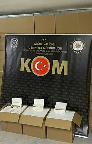 Niğde'de 6 milyon 100 bin makaron ele geçirildi