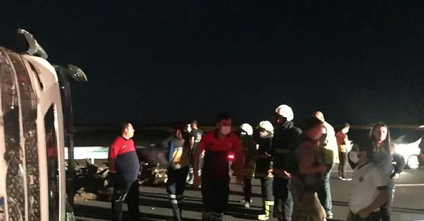 Mardin-Nusaybin Karayolunda tomruk yüklü TIR devrildi: 1 ölü