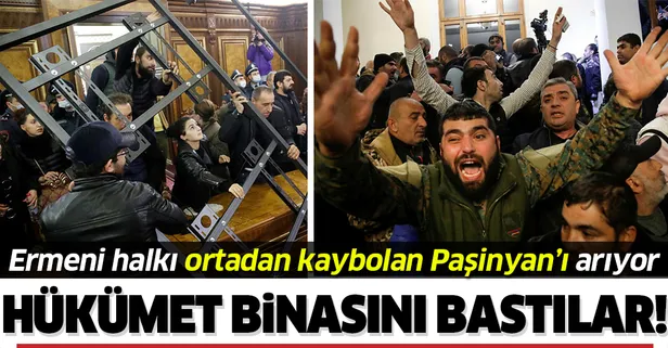Paşinyan'ın yenilgiyi kabul etmesinin ardından Ermeni halkı hükümet binasını bastı!