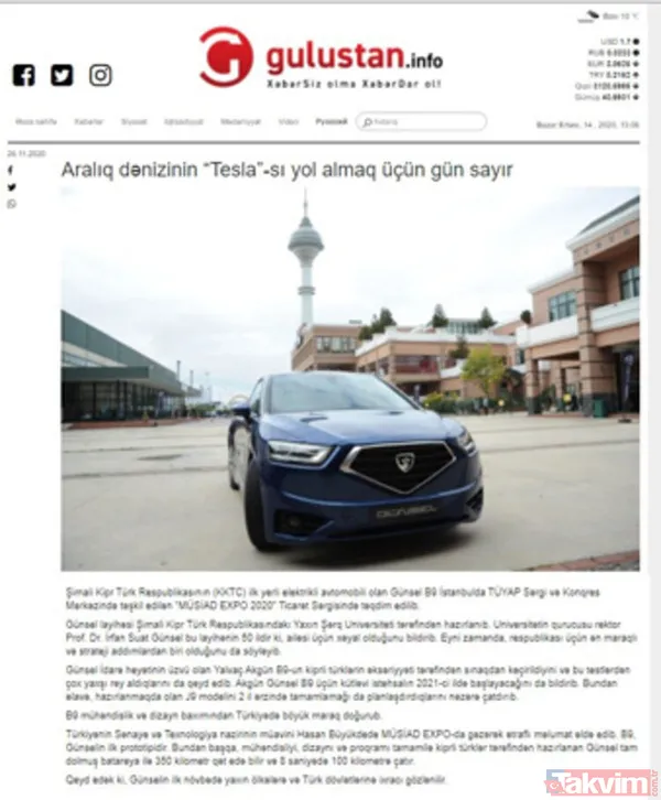 Kuzey Kıbrıs Türk Cumhuriyeti'nin yerli otomobili GÜNSEL dünya basınında büyük övgü topladı - 5