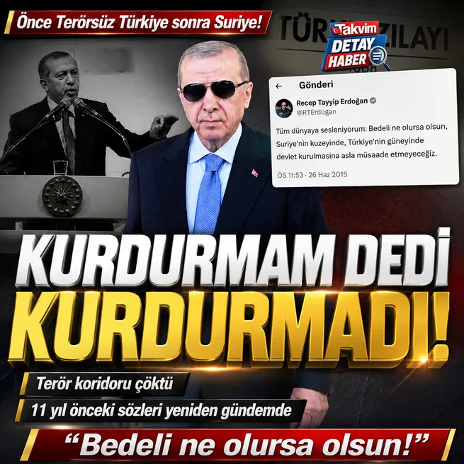 Önce Terörsüz Türkiye sonra Suriye! Başkan Erdoğanın 11 yıl önceki sözleri gündemde: Bedeli ne olursa olsun!