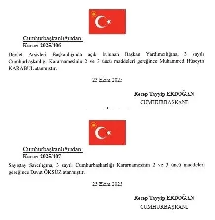 Atama kararları, Ekran görüntüsü