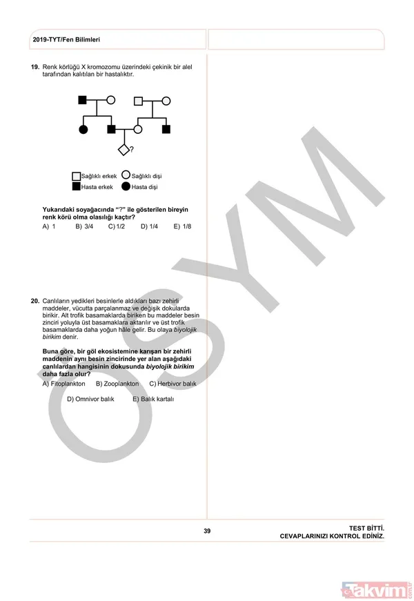 2019 YKS TYT soruları yayınlandı! İşte YKS TYT soruları ve cevap anahtarı... - 42