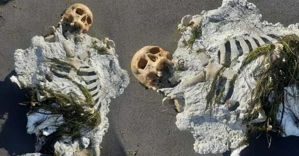 Samsun'da kıyıya vuran iskelete inceleme