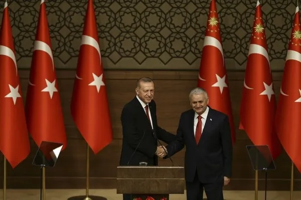 Başkan Recep Tayyip Erdoğan Binali Yıldırım'a Devlet Şeref Madalyası Tevcih Töreni'nde konuştu-1