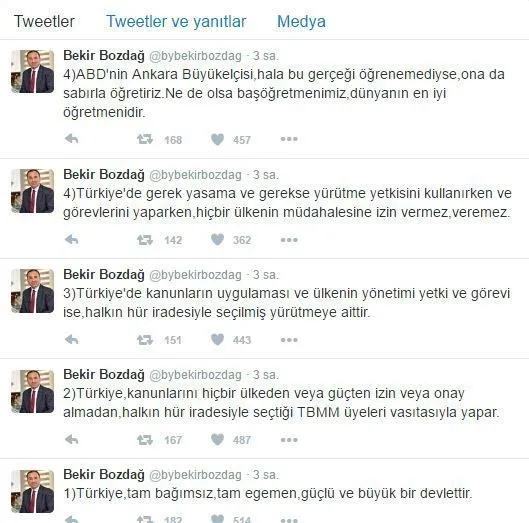 Bakan Bozdağ'dan ABD büyükelçisine tepki-1