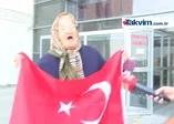 Fatma nineden teröristlere bayraklı tepki