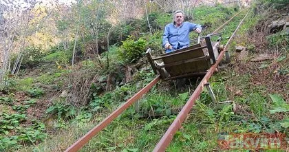 Trabzonlu Hüseyin yaptı: Evine vagonlu raylı sistemle iniyor! Görenlerin aklına ’Hugo’ geliyor