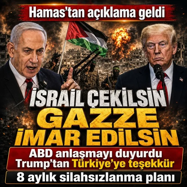 Trumptan Gazze açıklaması: Anlaşmaya varıldı, süreç bitince İsrail çekilecek! Türkiyeye özel teşekkür | Hamastan açıklama