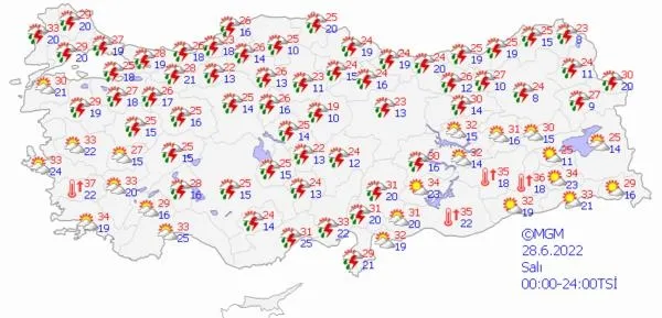 Meteorolojiden hafta sonu için yağış uyarısı! Kuvvetli fırtına ve gök gürültülü yağmur geliyor | 25 Haziran HAVA DURUMU-14