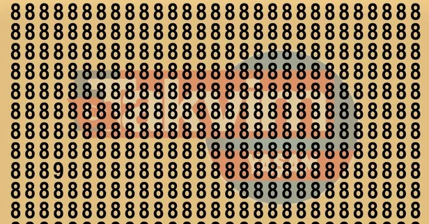 İşte IQ avcısı bulmacanız: Resimdeki 8'lerin içindeki tek 9'u saniyesinde bulan net üstün zekalı