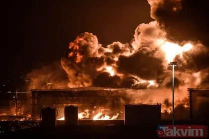 Petrol şirketi Aramco tesislerindeki füzeli saldırının ardından çıkan yangın saatlerdir söndürülemedi!