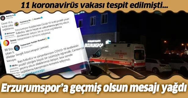 Spor kulüplerinden 11 koronavirüs vakası tespit edilen Erzurumspor’a geçmiş olsun mesajı