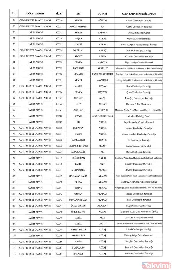 HSK atamaları Resmi Gazete'de! 1351 hakim ve savcı adayının görev yeri belli oldu - 5