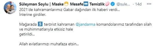 Son dakika: İçişleri Bakanlığı açıkladı! PKK'ya ağır darbe: 5 terörist etkisiz hale getirildi-1