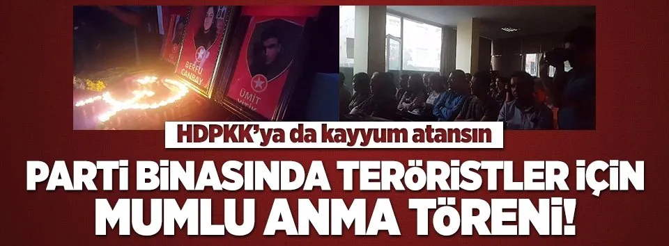 HDP binasında terörist için anma töreni