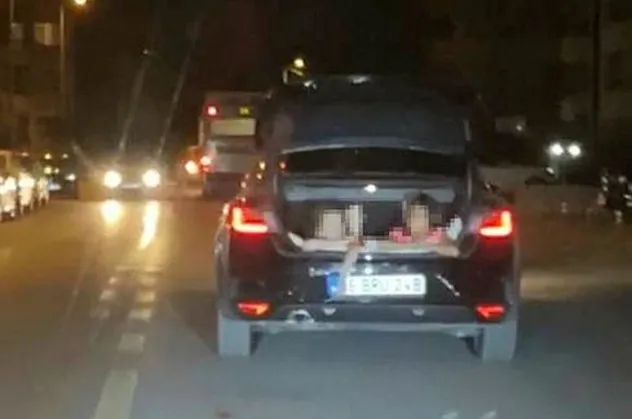 Ankara'da çocukların otomobil bagajında tehlikeli yolculuğu