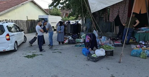 Freni boşalan araç pazara daldı