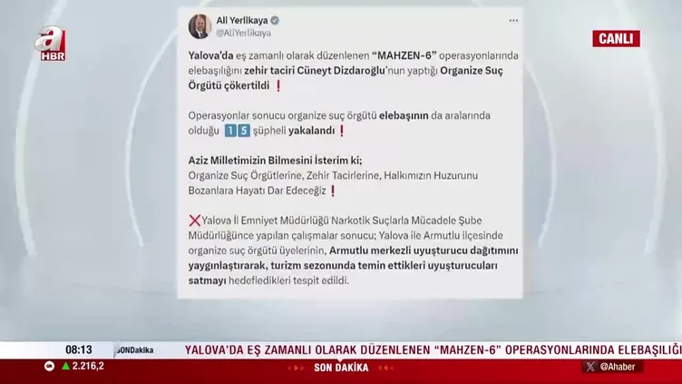 Yalova'da 'Mahzen-6' operasyonu!