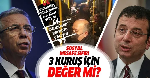 İstanbul ve Ankara’da korona sorumsuzluğu! Otobüsler garajda yatarken vatandaş tıklım tıklım seyahat ediyor
