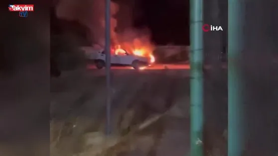 Düzce’de seyir halindeki otomobil alev aldı
