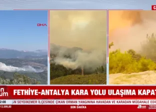 Muğla Seydikemer’de orman yangını! Fethiye-Antalya kara yolu kapatıldı