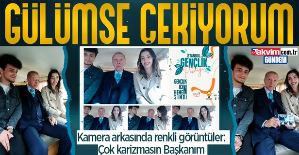 Başkan Erdoğan gençlerle buluştu! Kamerası arkası renkli görüntüler: Duruşum iyi mi?