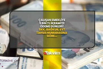 SSK, Bağ-Kur, Emekli Sandığı, EYT çalışan emekli ikramiyesi ne zaman yatacak? 5 bin TL çalışan emekli ikramiyesi tahsis numarasına göre ödeme günleri!