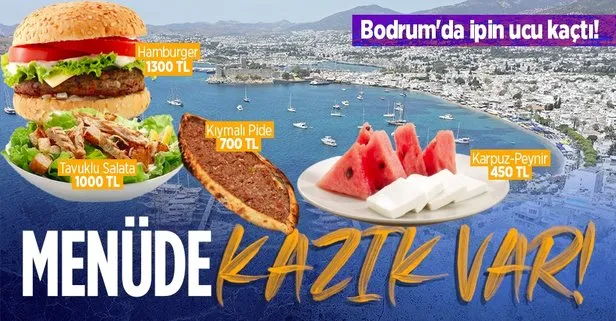 Bodrum’da fiyatlarda ipin ucu fena kaçtı! 195 TL’ye lahmacun derken 1300 liralık hamburger çıktı