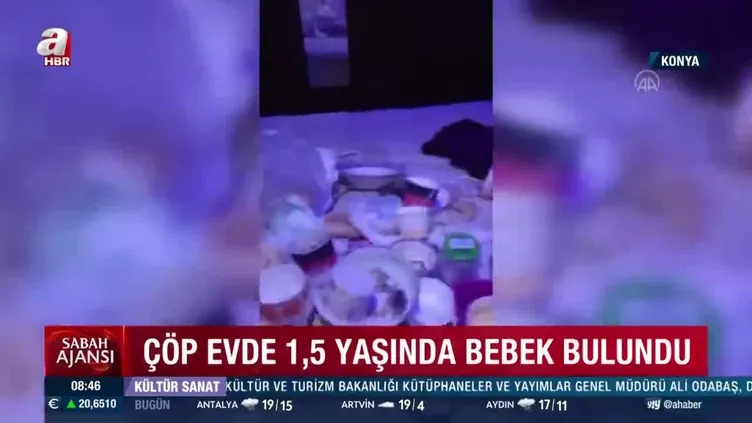 Konya'daki çöp evden 1.5 yaşında bebek çıktı