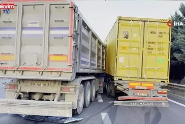 TEM Otoyolu’nda zincirleme kaza kamerada