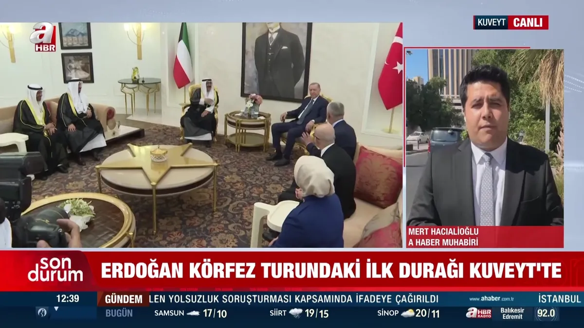 Başkan Erdoğan'ın uçağı Kuveyt'e indi