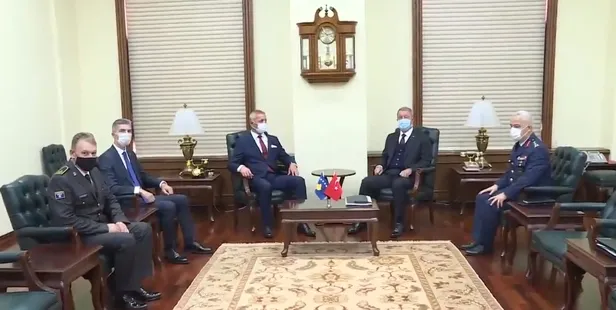 Son dakika: Bakan Akar, Kosovalı mevkidaşı Quni ile bir araya geldi-1