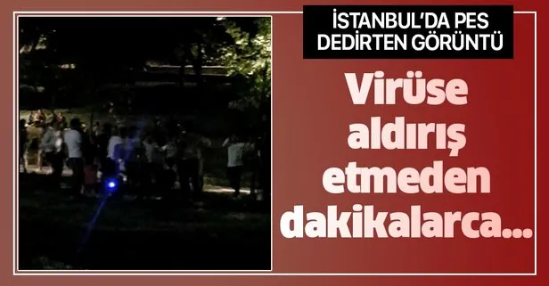 Maçka Parkı'nda koronavirüse aldırmadan müzik eşliğinde halay çektiler