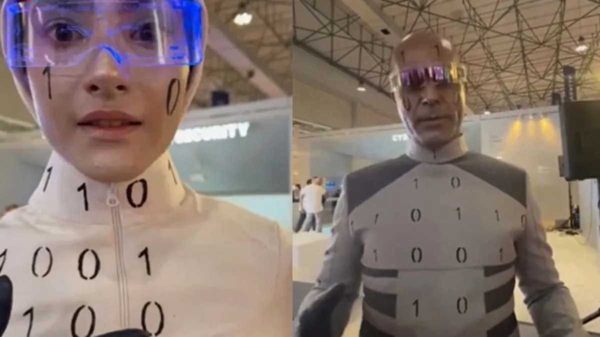 İnsansı robot diye tanıttılar insan çıktı! İran’ın teknoloji fuarı alay ...
