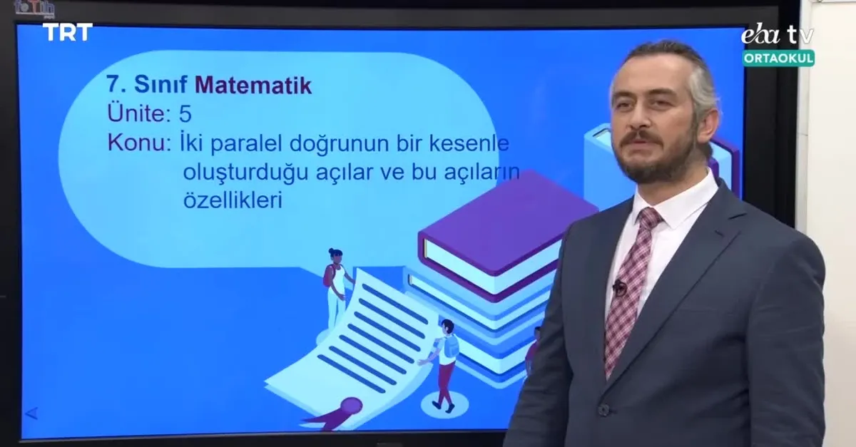 7. Sınıf Matematik  Dersi - Konu: İki Paralel Doğrunun Bir Kesenler Oluşturduğu Açılar - (1 Nisan 2020 Çarşamba)