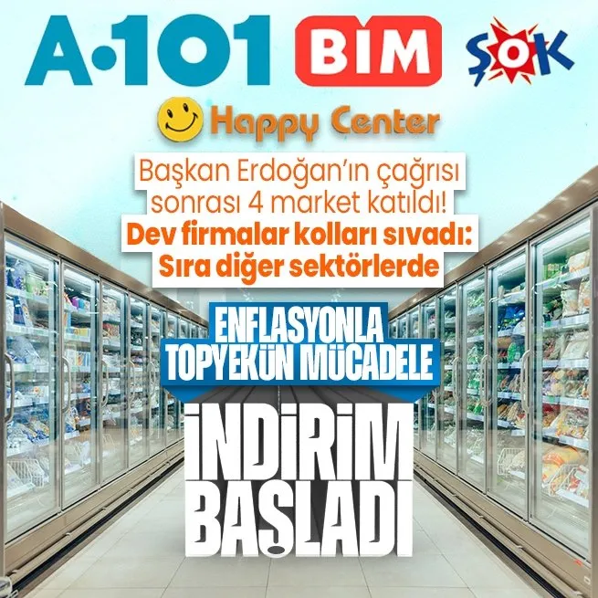 Başkan Erdoğanın çağrısı sonrası 4 zincir marketten enflasyonla ve hayat pahalılığıyla mücadeleye destek!
