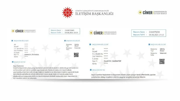 CİMER'e yangınla mücadeleye ilişkin duygulandıran destek mesajları! Milletin devletine güveni tam-2