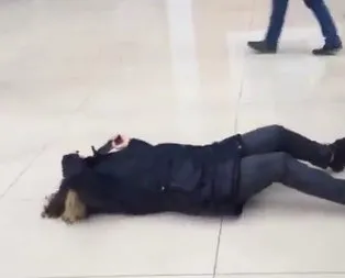 Polisi ısıran HDPli Saliha Aydeniz yere kapaklandı