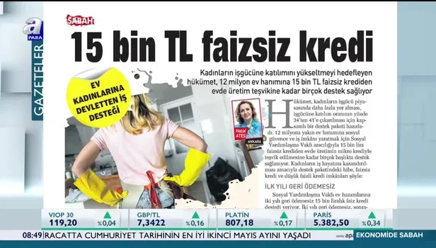 Ev hanımlarına 15 bin TL faizsiz kredi