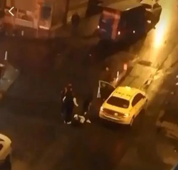 Kağıthane'de dehşet anları kamerada: Taksiden indirdiği kadını yerde sürükledi!-5