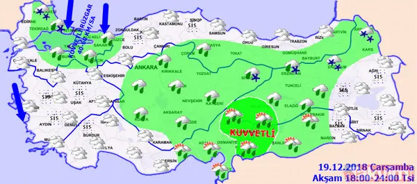 Meteoroloji'den İstanbul'a son dakika uyarısı! İstanbul'da bugün hava nasıl olacak? 19 Aralık 2018 hava durumu - 12
