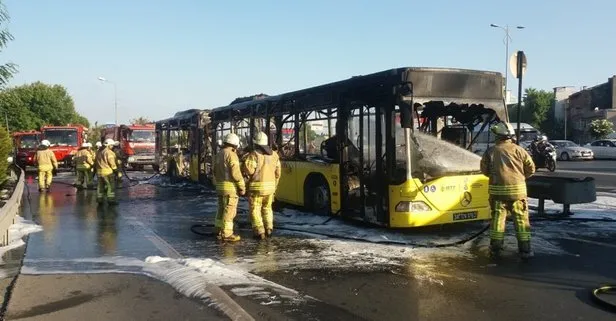 İstanbul'da otobüs yangını! Patlama sesleri duyuldu