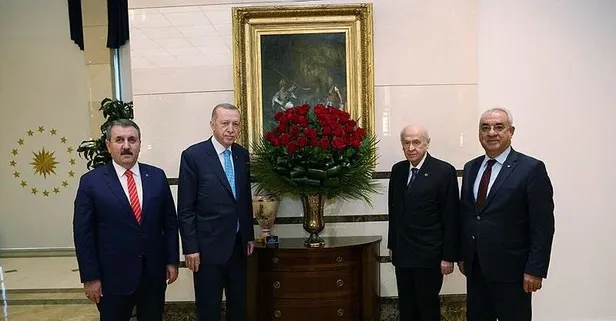Başkan Erdoğan'a Cumhur İttifak'ı liderlerinden geçmiş olsun ziyareti!