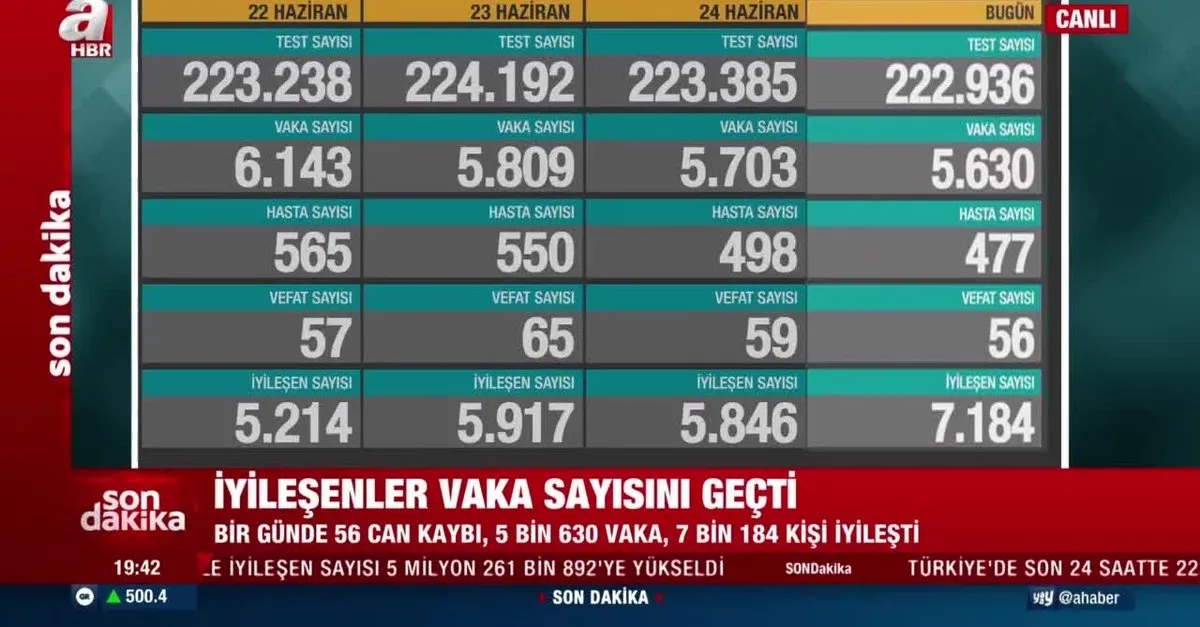 SON DAKİKA: Sağlık Bakanlığı 25 Haziran 2021 koronavirüs tablosunu açıkladı!